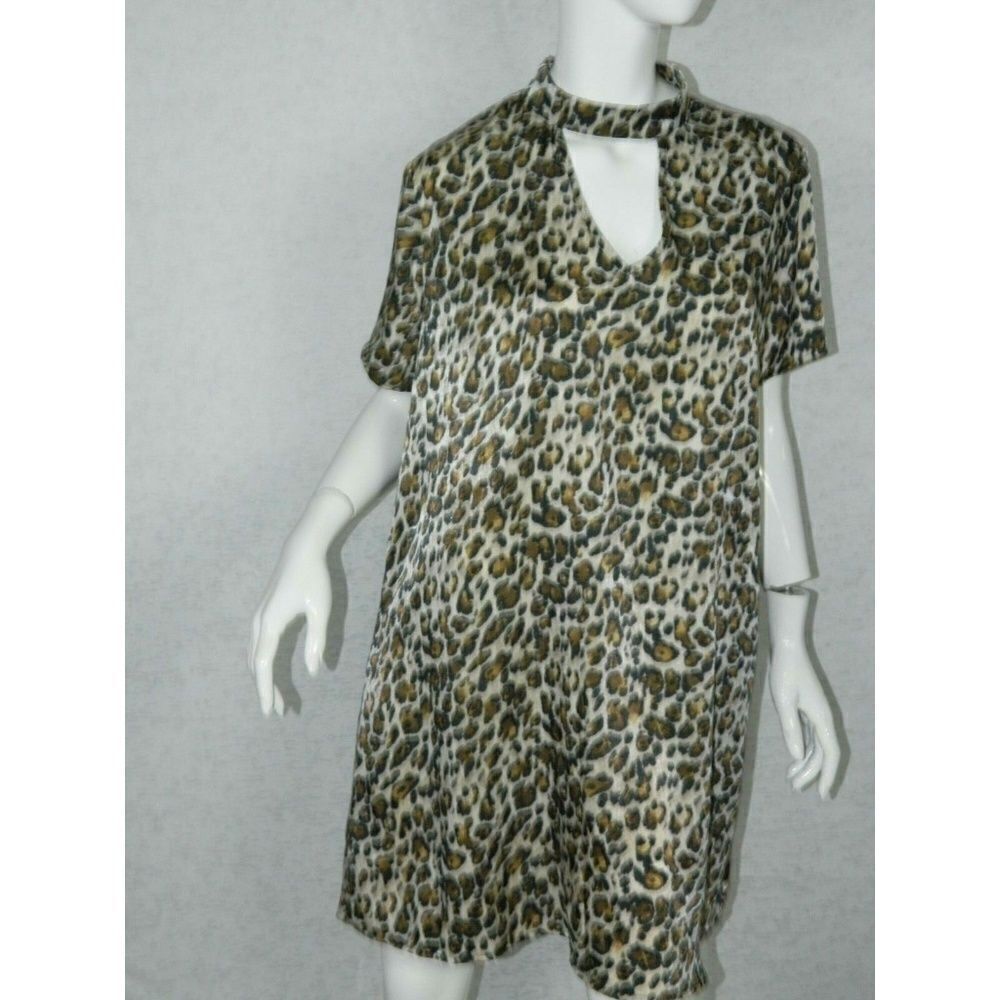 Trixxi Women's Animal Print Tunic Shirt Dress XL